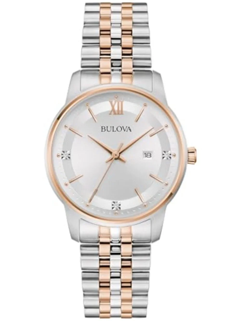 Ladies Classic Diamond Two-Tone Gold Stainless Steel Quartz Watch